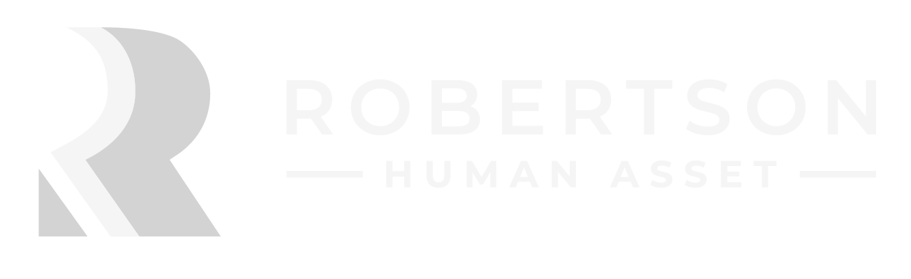 Robertson Human Asset primary logo in white
